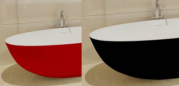 red-black-stone resin bathtub