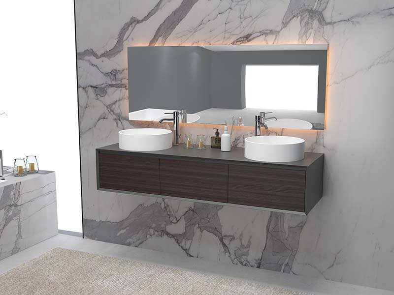 Double round basins on countertop AT8002