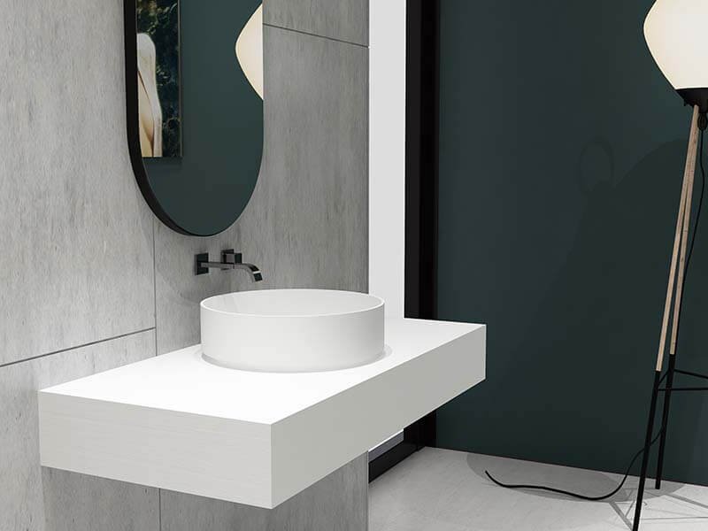 acrylic solid surface vanity sink 9033