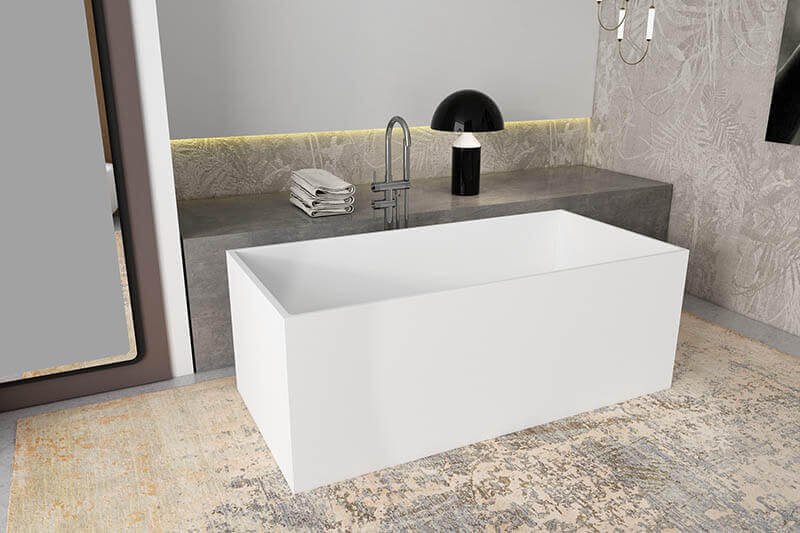 straight wall squre solid surface baths Ark