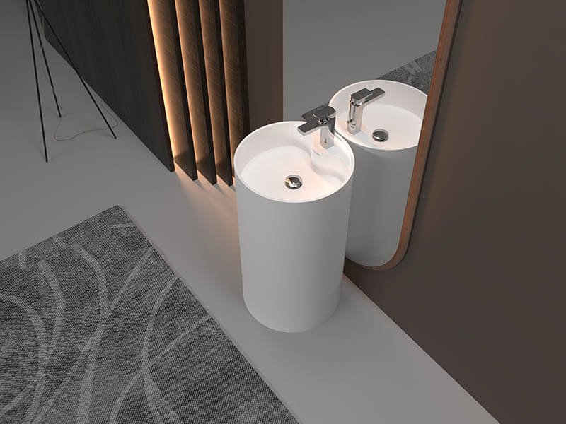 Pedestal freestanding bathroom sink with tap AT-6001