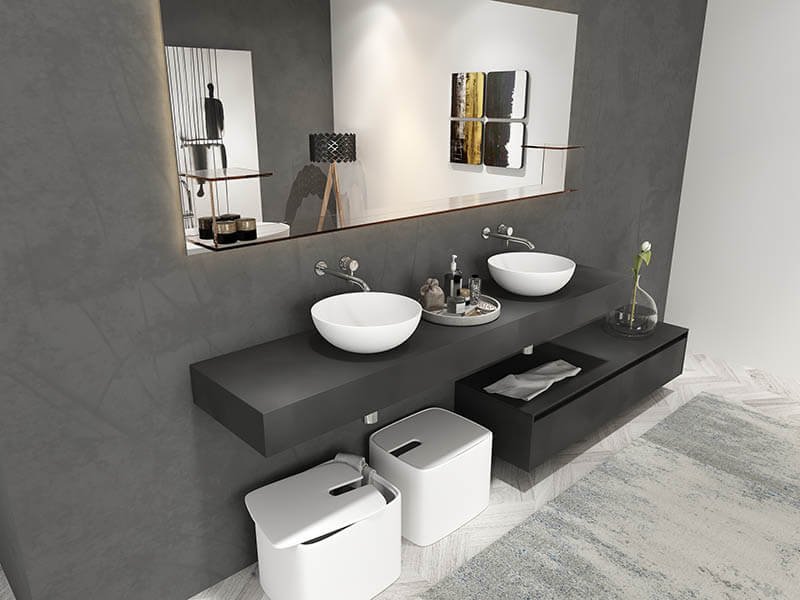 36cm round Basins-mounted-on-bathroom-Vanity
