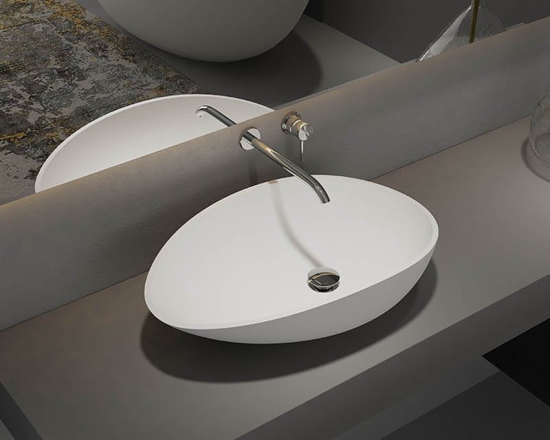 stylish solid surface bathroom sink AT8006 top view
