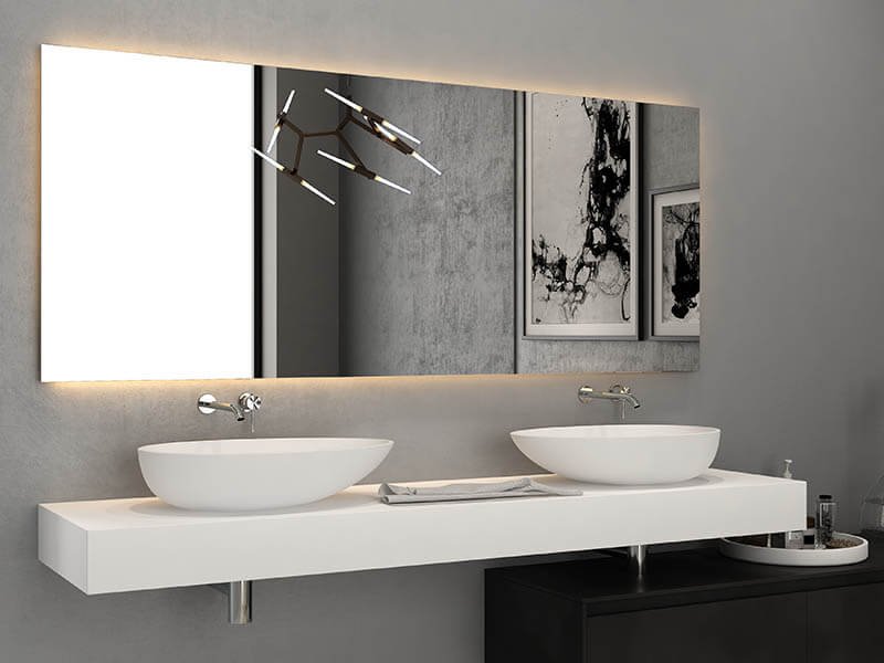 Double oval stone bathroom sink to highlight modern bathroom