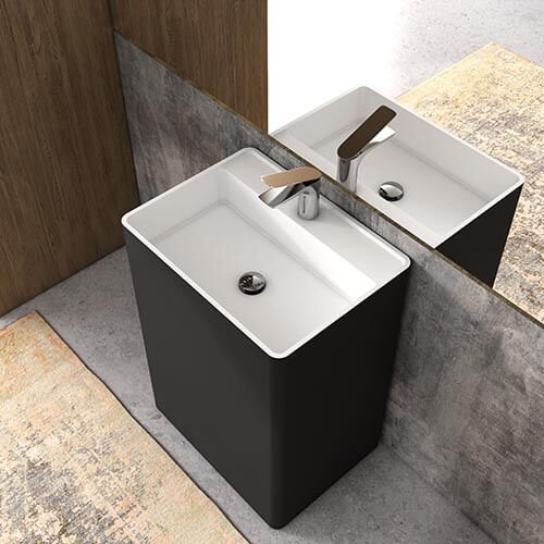 Floor Standing modern bathroom sink in rectangular shape AT6003