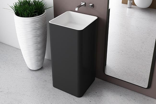 slender suare bathroom sink with black color AT6008