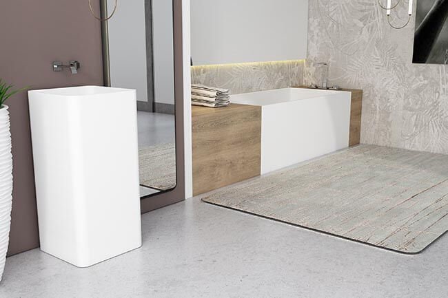 Freestanding bathroom sink AT6008 pairing with rectangular baths Freestanding bathroom sink AT6008 pairing with rectangular baths