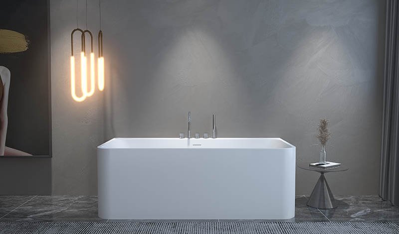 white contemporary solid surface bathtub Amalfi