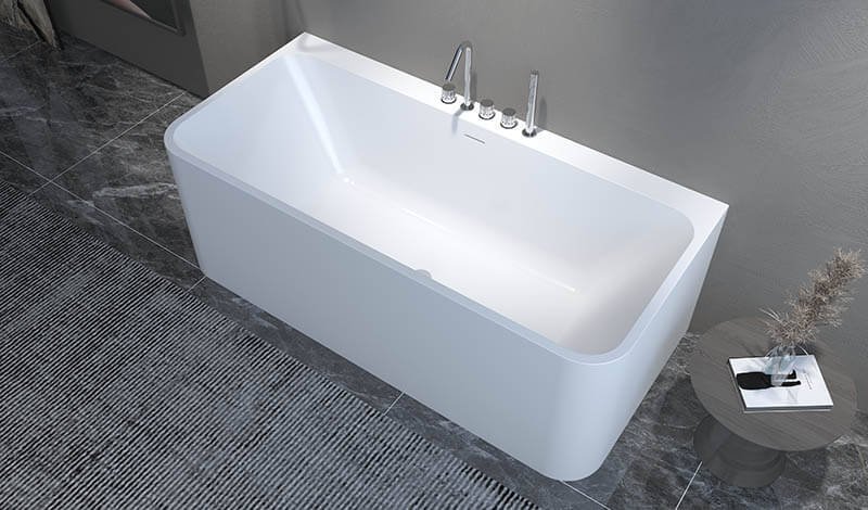 contemporary rectangular solid surface bathtub Amalfi top view