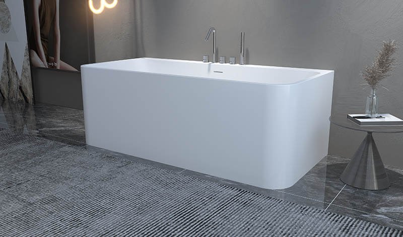 white modern stone bathtub Amalfi
