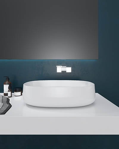 lovely oval bathroom solid surface basin AT 8206- A front view