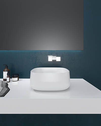 Square bathroom solid surface basin AT 8206-B