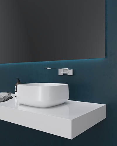 Square bathroom solid surface basin AT 8206-B