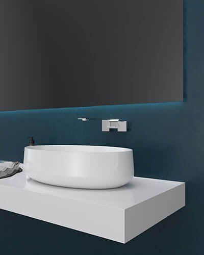 Oval solid surface basin at8208