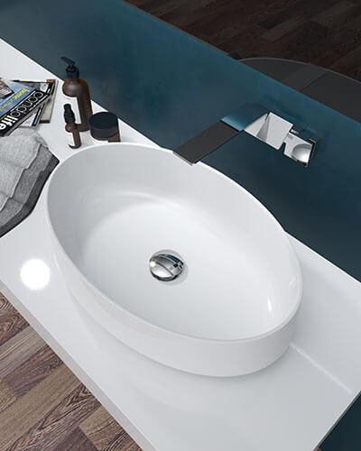 Top view of solid surface bathroom basin AT 8208