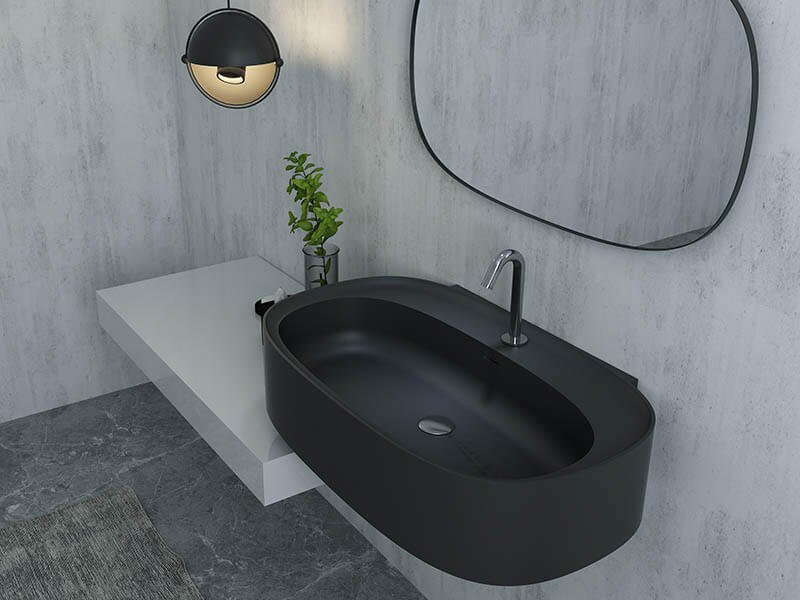 AT6003 oval wall hang basin for modern bathroom