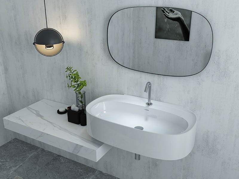 wide rim wash basin at6003 with wall hang style