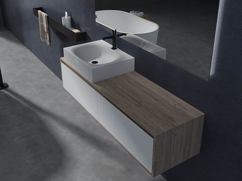 AT-3010-A 600mm sleek basin with rectangular shape and oval bowl