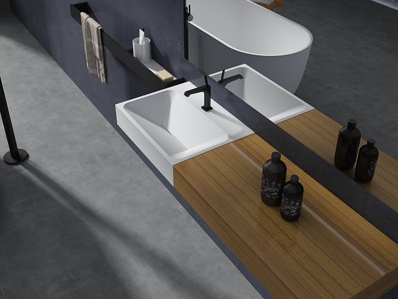 AT3013 basin with streamline design for modern bathroom vanity cabinet