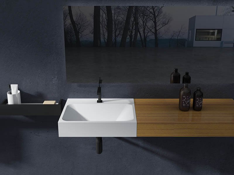 AT-3013 art wash basin made of solid surface in wall hang style