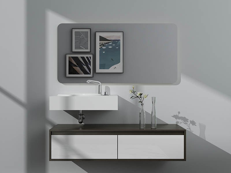 semi recessed oval basin AT3014A to match modern vanity cabinet