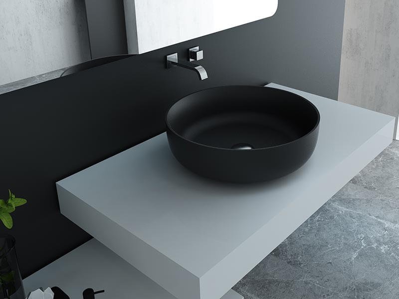 Modern countertop basins in black color AT8203