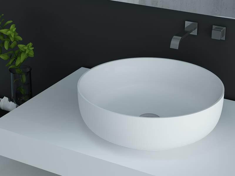 At8203 round counter basin atop bathroom vanity